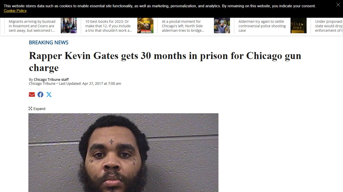 Rapper Kevin Gates gets 30 months in prison for Chicago gun charge